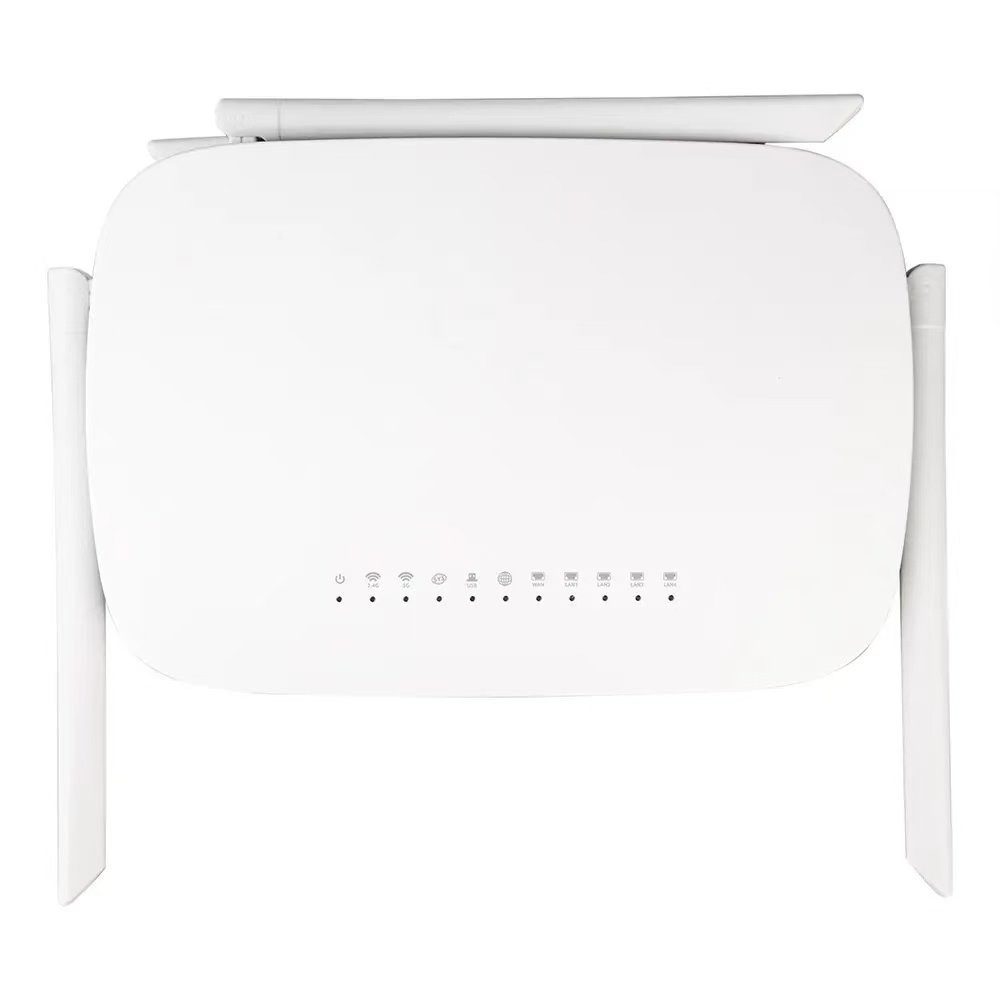 OEM High Quality Wireless Wifi Router 1200Mbps 1WAN 4LAN 1000Mbps 2.4Ghz 5.8Ghz Dual Band Indoor Wireless Router 4x5dBi Antennas